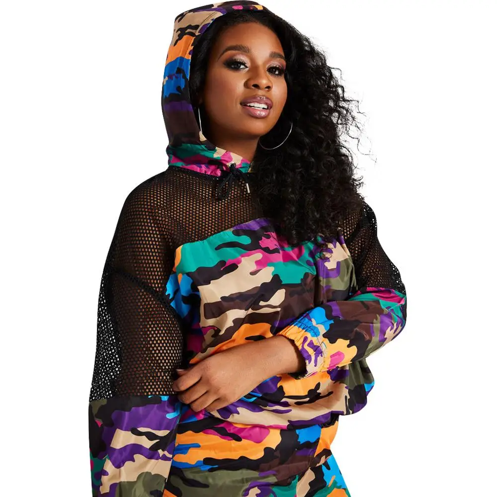 Spring Fall 2 Pieces Plus Size Casual Ladies Clothing Coat and Pants Women Suit Net Hoodies