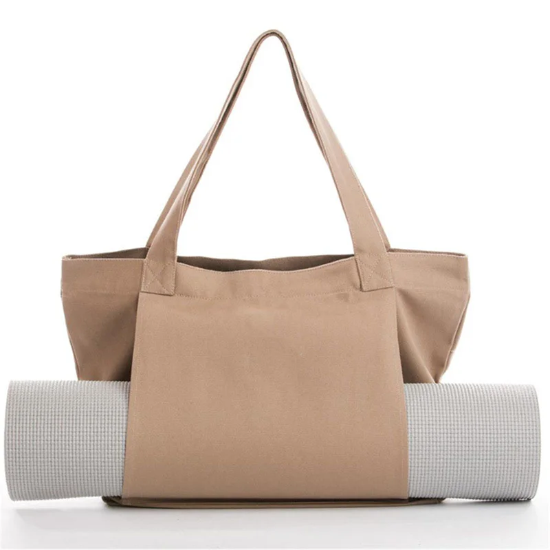 Factory Supply Canvas Yoga Mat Carry Bag Fashionable Washable Portable Yoga Items Bag Shoulder Bag