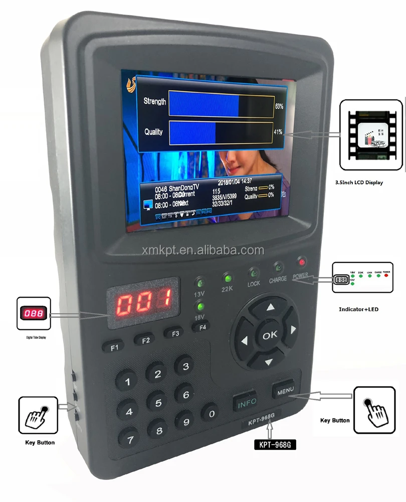 

Best Sell Fast Tracking Full HD FTA Support DVB-S2 Modulator USB Software Upgrade Digital Satellite Finder Meter CCTV Camera