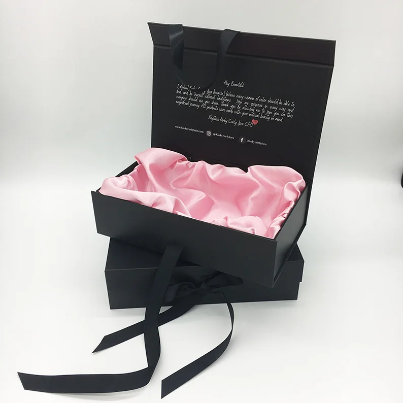 Sc Packaging Elegant Luxury Hair Extension Wig Folding Gift Packaging Boxes  With Pink Satin - Buy Hair Extension Wig Folding Gift Packaging Boxes,Gift  Packaging Boxes With Pink Satin,Elegant Wig Folding Gift Packaging
