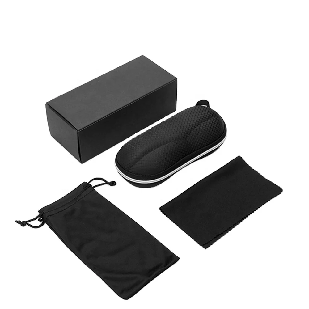 

Custom sunglasses packaging cases fiber pouches polarized test card zipper box accessories wholesale
