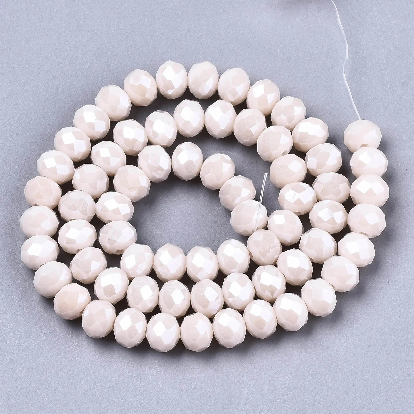 

PandaHall Misty Rose Faceted Pearl Luster Plated Electroplate Glass Beads