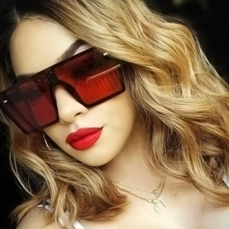 

Dropship Fashion Trending Women Men Large Square Oversized PC Frame UV400 Shades Sunglasses 2021, Pcitures
