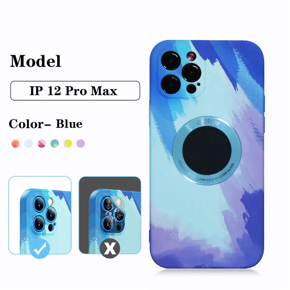 

New Fashion Fall Prevention Luxury Famous Watercolor Soft TPU PC Mobile Phone Case For iPhone 12/13 Pro Max/Pro/Mini, 6 colors