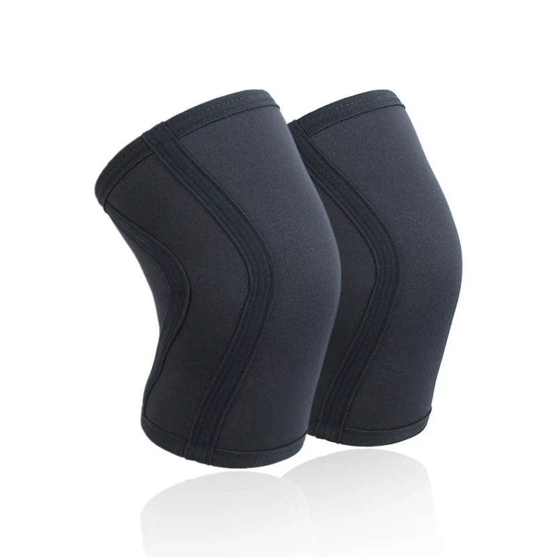 

1 Pair Squat 7mm Sleeves Pad Support Men Women Gym Sports Compression Neoprene Knee Protector For Weightlifting, Black