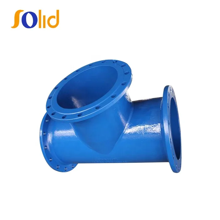 ISO2531,EN545 PN16 Ductile Iron Pipe Fitting Epoxy Coated All Flanged Equal Tee
