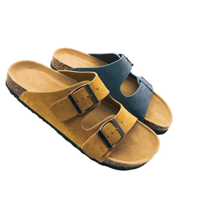 

Custom Logo China Mens Slides Slipper Durable Men Shoe Cork Slipper, Cognac grey