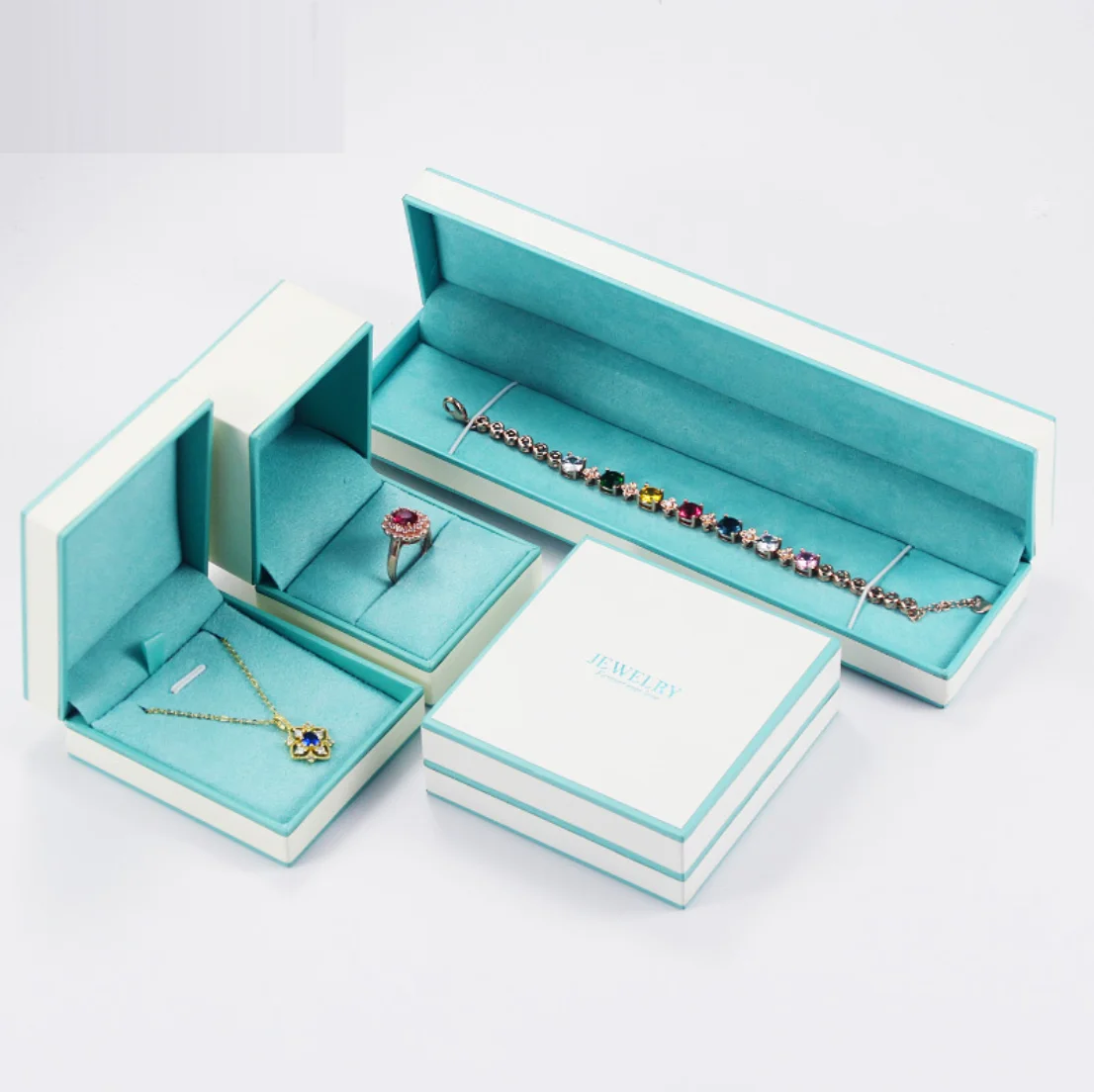 

Luxury custom logo white green color jewellery packaging boxes bangle bracelet box for woman, Pink white grey red