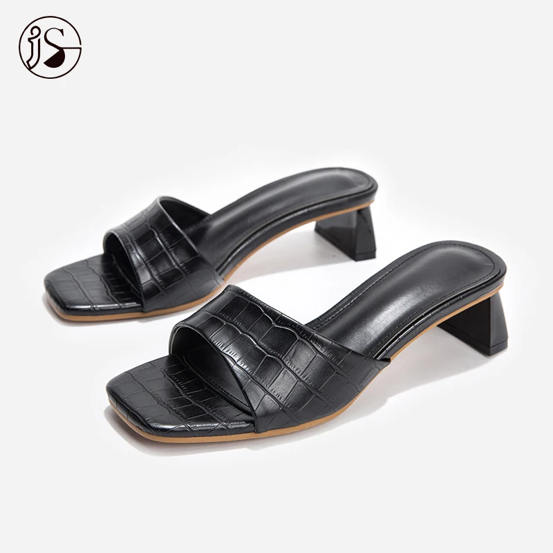 

2021 fashion thick heel slippers women slippers yellow shoes women slides, Picture