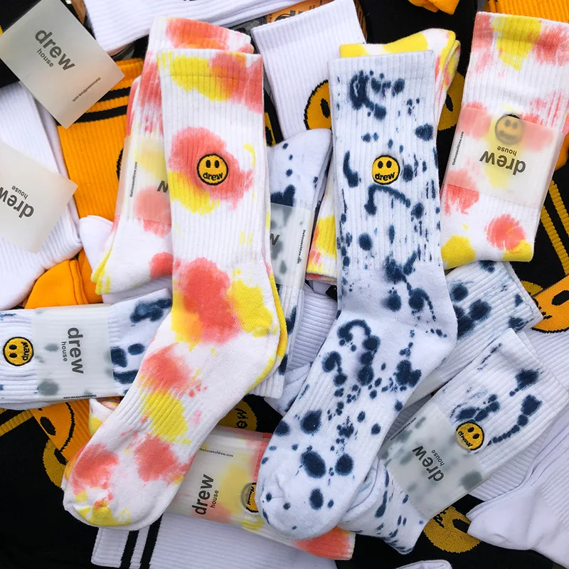 

Drew House Socks Smiley Face Cute Crew Design Socks