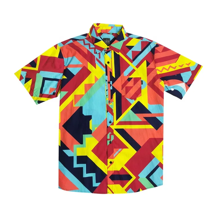 

2021 Wholesale Custom Slim Fit Polyester Cotton Viscose Beach Hawaiian Shirt For Men