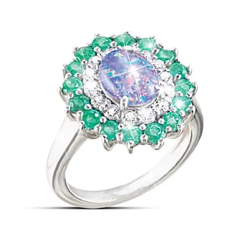 

Fashion Elegant Flower Crystal Silver Plated Women's Jewelry Ring