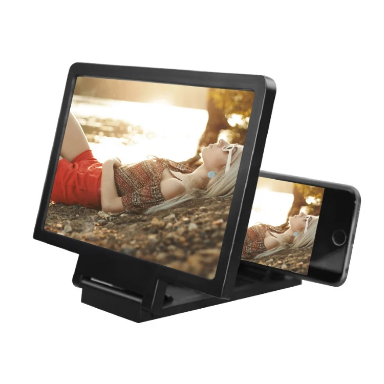 

Mobile Phone Screen Magnifier 3D HD Video Screen Amplifier Folding Enlarged Expander Stand, Black, white