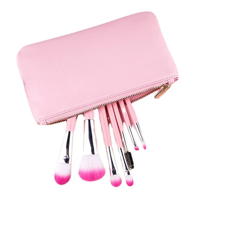 

custom logo pink acrylic handle makeup brushes set
