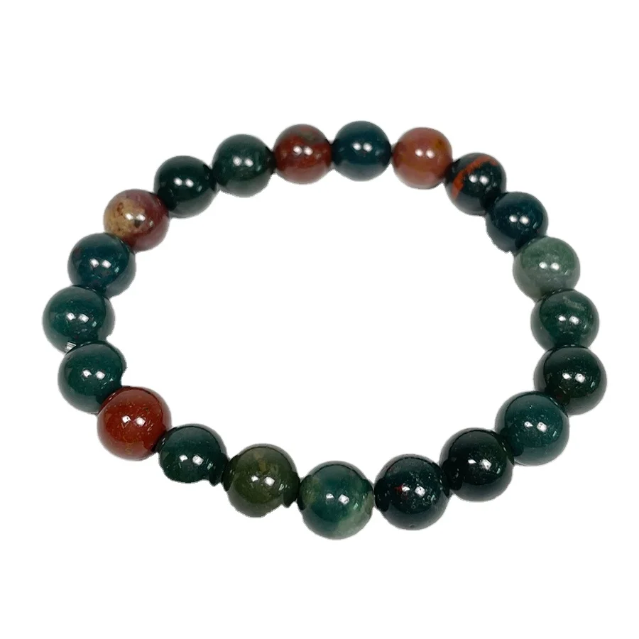 

Healing Crystal  7A Chicken Bloodstone Beads Round Bracelet Natural High Quality Bracelet for Women Men