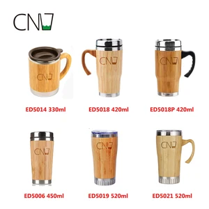 Image of Wholesale tumbler bamboo mug wooden coffee tea cups water bottle