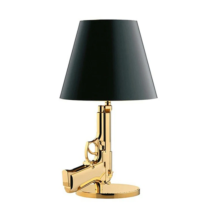 

Restaurant bedroom decorative standing table lamp gun shape gold modern luxury hotel table lamp