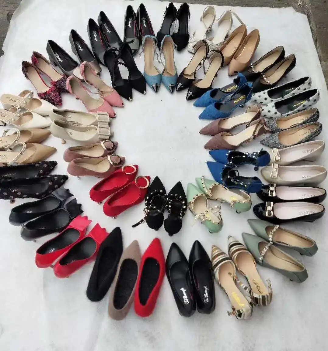 

2021 new hot sell and cheap High heels fashionable ladies manufacture in China Lady's high thin heels shoes stock, Multiple colour