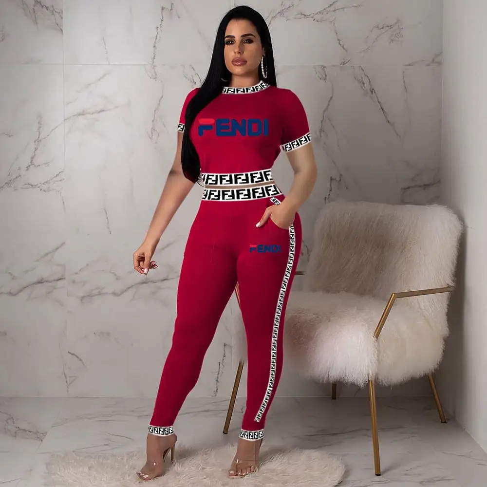 

2019 Fashion Style Greek Key letter Printed short sleeve women'suit