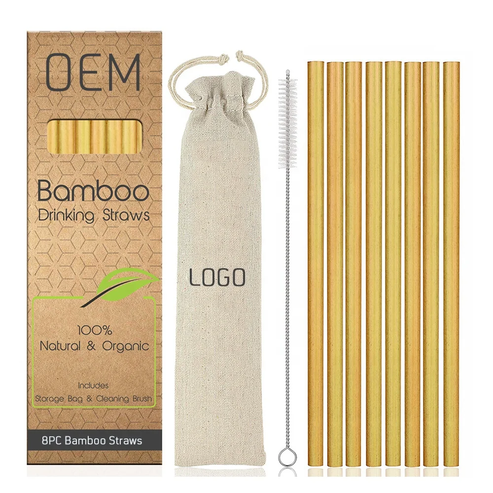

wholesale reusable bamboo straws laser custom private label logo 100% natural bamboo straw for drinking