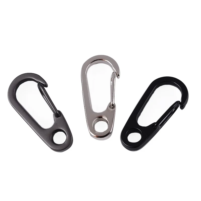 

Split Keychain Key Ring Clasps Clips Hook Mini Spring Snap Hook Outdoor Portable Key D Ring Hang Buckle, Silver, gun, black(send randomly if not ask)