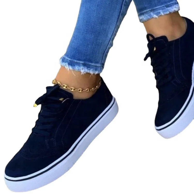 

2021 Summer Bullock Large Size Comfortable Casual Foreign Trade Women's Shoes Round Toe Lace-up Single Shoes women For Women