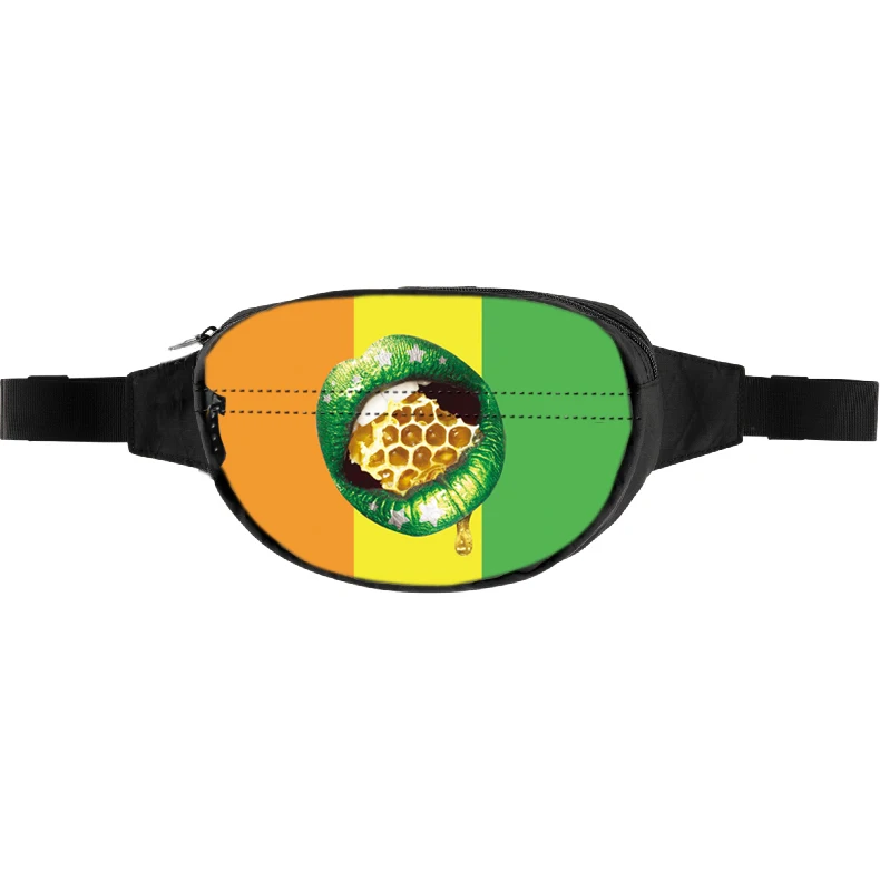 

Fashion waist bag lightweight designers waist bags fanny pack good quality best price lip design print waist bag kids, Customized