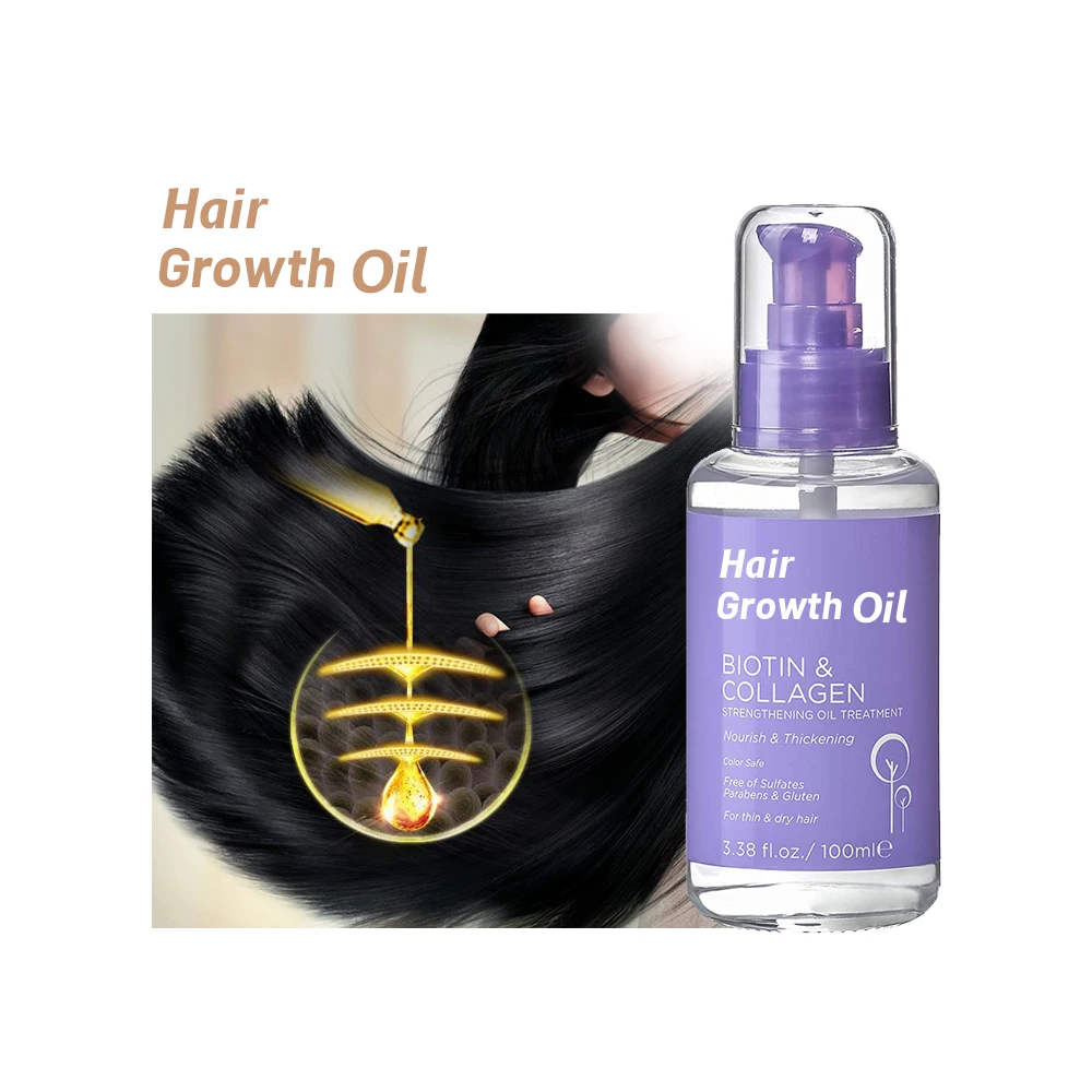 

Amazon Hot Sell Hair Growth Oil Private Label Advanced Formula Biotin Strenthening Repair Hair Growth Oil