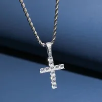 

925 Sterling Silver Cross Pendant With Rope Chain Necklace Set