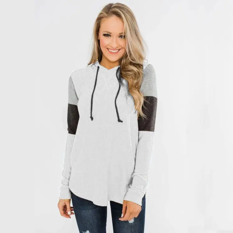 

2021 New Arrival Fashion Casual Stripe sleeves hoodies for women, Customized color
