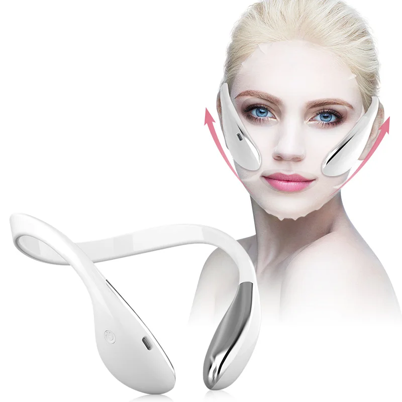 

Anti Aging V Line Shape Slimming Lifting Up Firming Face Instrument Masseter Mask EMS Face Lifting Device, White color