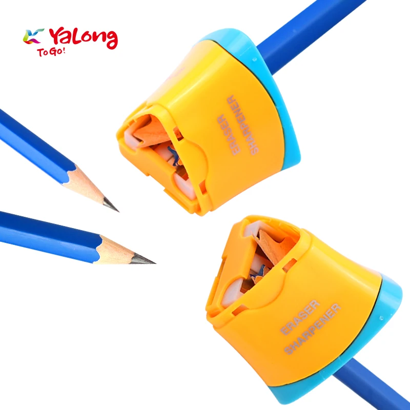 
YL191697 funny shape pencil sharpener double-hole sharpener mixed 4 color kids wanted 