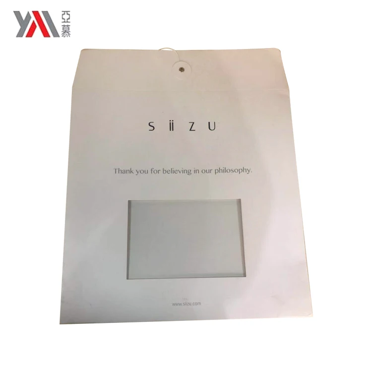 
New product high quality office eco paper file bag with PVC window 