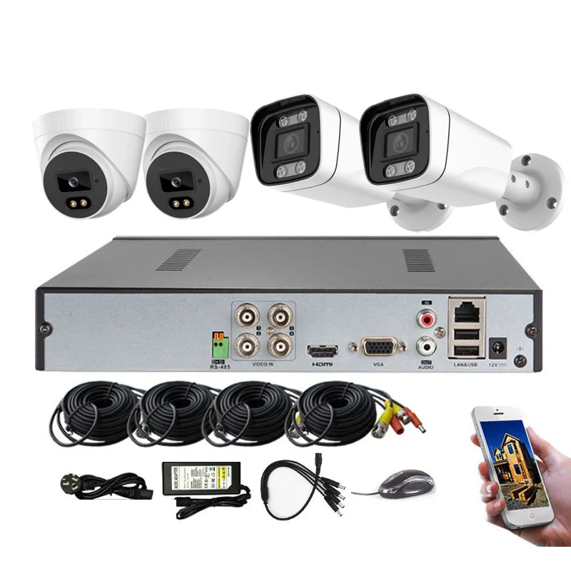 

New 8.0 Megapixel Full Color AHD Camera 4CH DVR Set 4K CCTV Kit