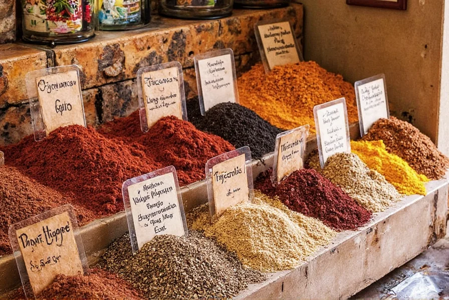 Assortment of cinnamon varieties including Ceylon, Cassia, and Saigon displayed in glass jars