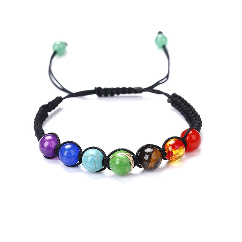 

Rainbow 7 Chakra Stones Bracelet Natural Stone Beaded Bracelet Women Crystal Bracelet Men's Healing Reiki Jewelry Accessories