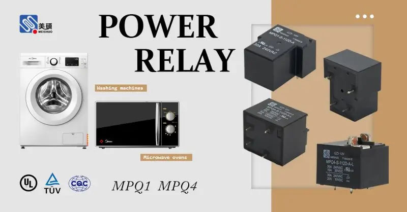 Meishuo MPQ1-S-112D-A 12V DC High Power Electromagnetic Relay Miniature Changeover Type with Sealed for New Energy