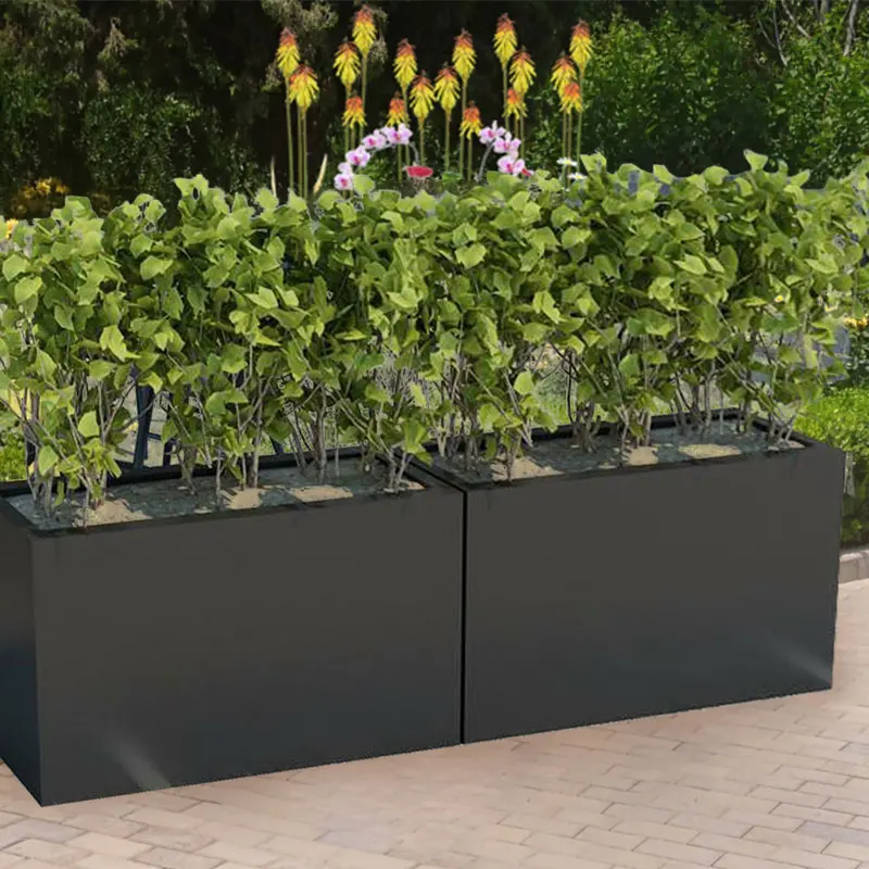 

New Product Listing Frp Fiberglass Rectangular Outdoor Decorative Planter Boxes