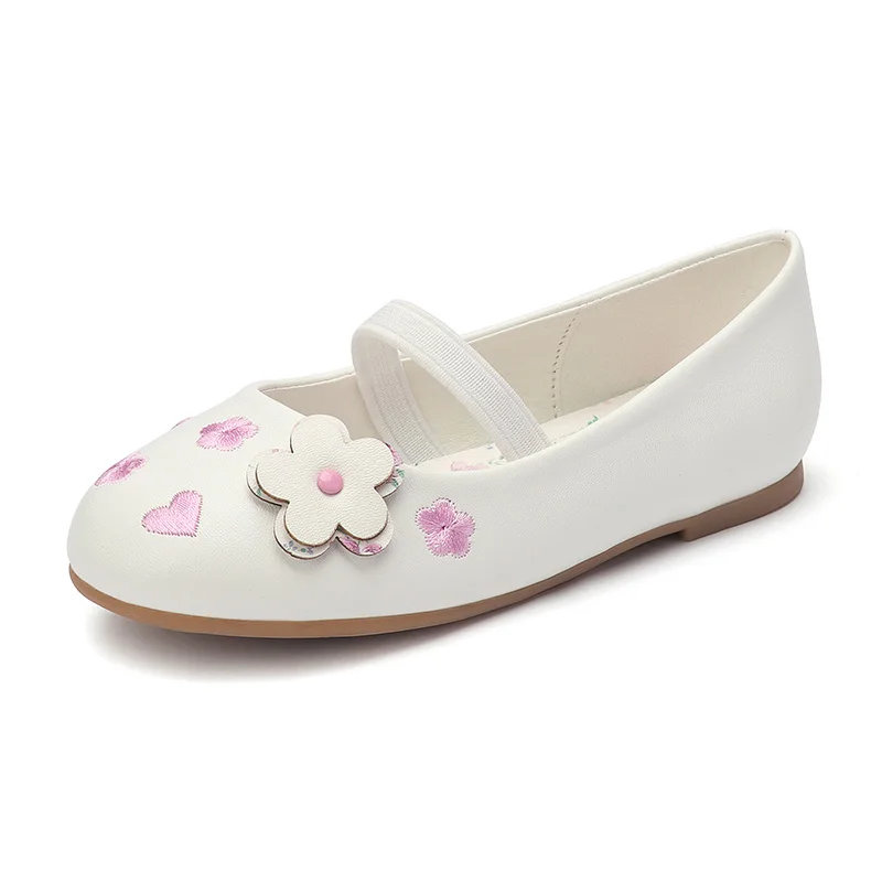 

casual Children princess printing knot Single shoe flat black casual shoes for girls