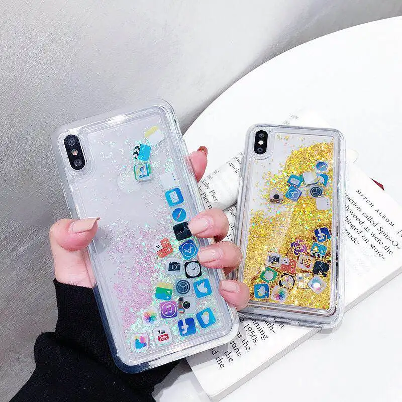 

Free Shipping 1 Sample OK Amazon Best Sellings Bling Liquid Sand Mobile Phone Case Cover For iPhone XR