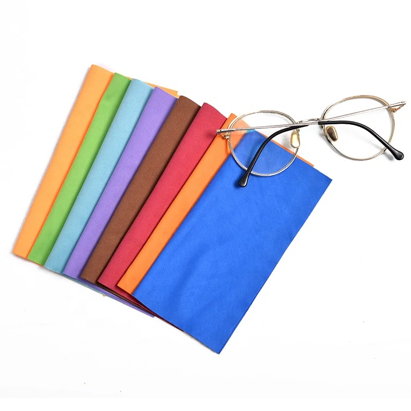 

2021 Special design widely used cleaning microfiber custom premium glasses cleaning cloth, Blue green yellow purple brown