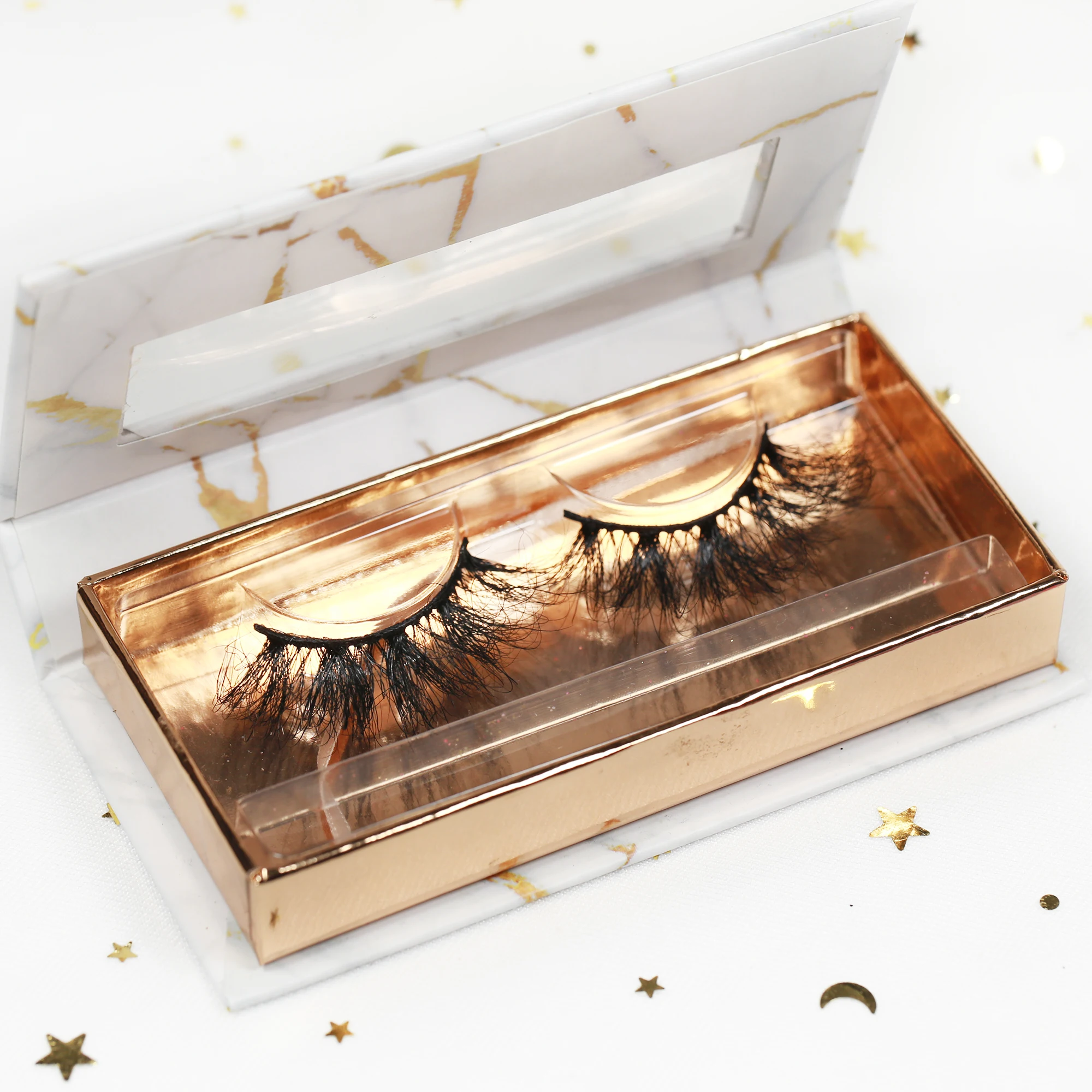 

ST FANCY Custom Lash Package Private Label Dropshipping 5d 25mm Bottom Luxury Mink Lashes 3d Mink Eyelashes With Customize Box