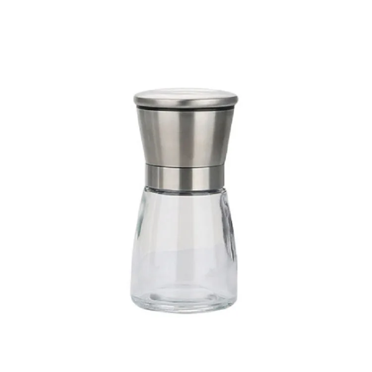 

Low MOQ 160ml Stainless Steel Glass Herb Spice Bottle Mill Ceramic Pepper Grinder, Customized