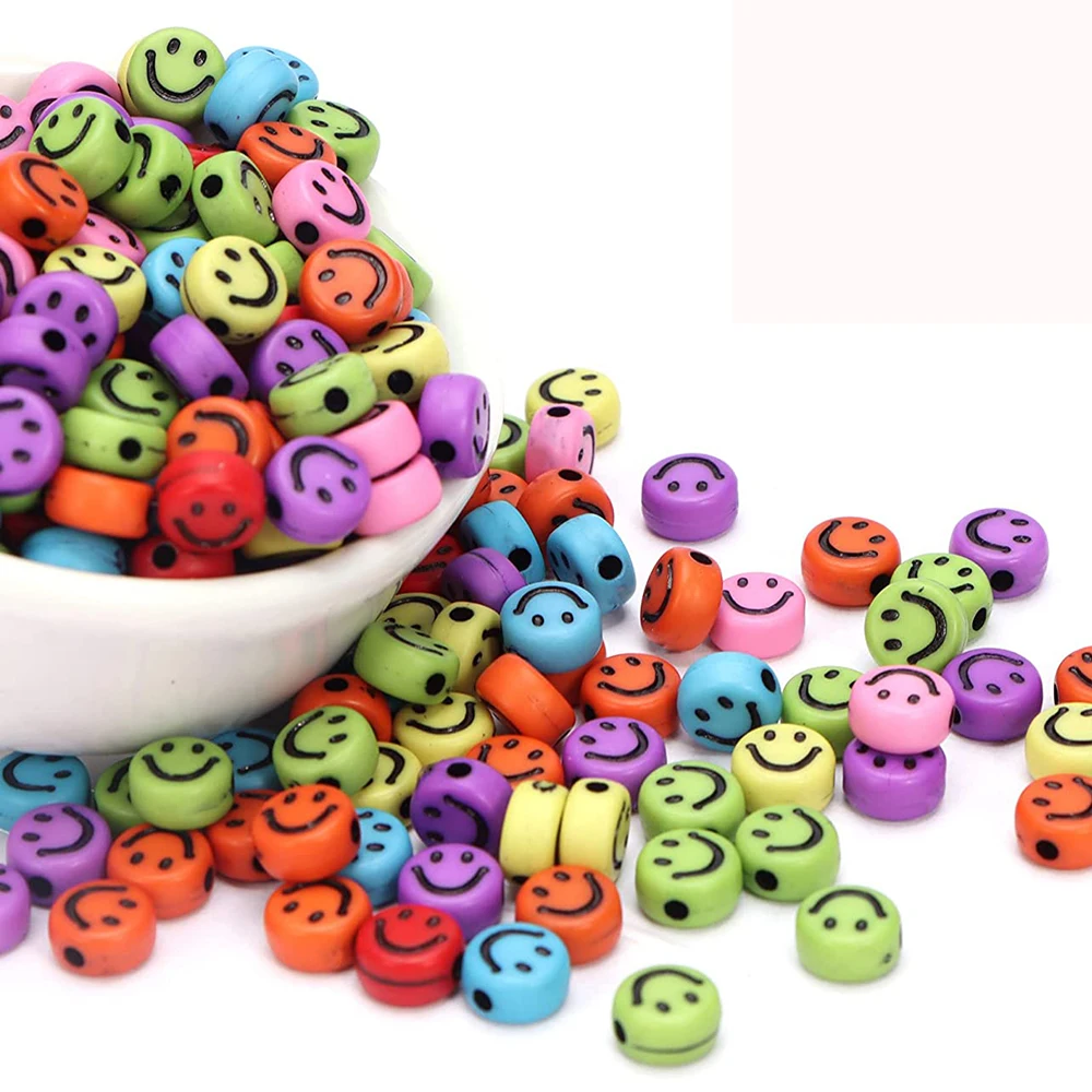 

Hot Sale  Plastic Acrylic Smiley Face Loose Beads For Jewelry Necklace Bracelet Making accessories