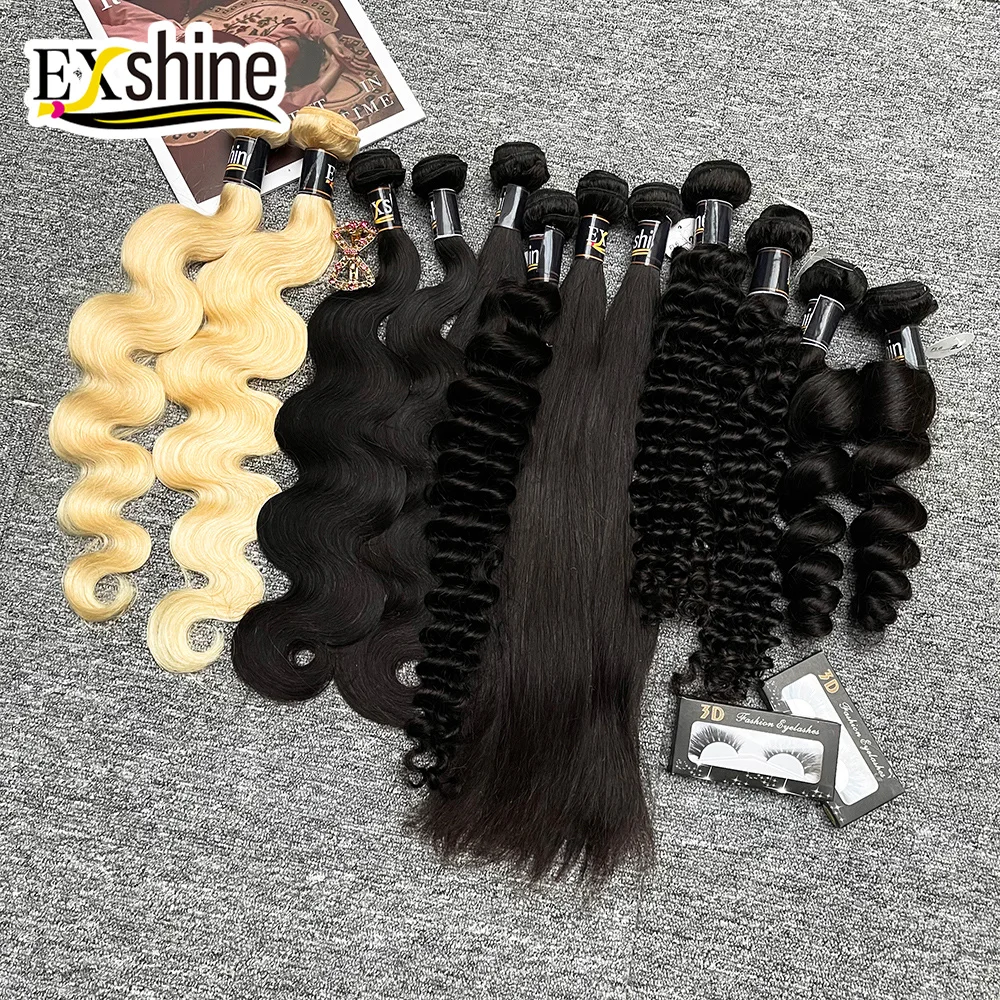 

Exshine 10a grade virgin peruvian hair , peruvian Raw hair extension weave bundles,remy100 human hair weave