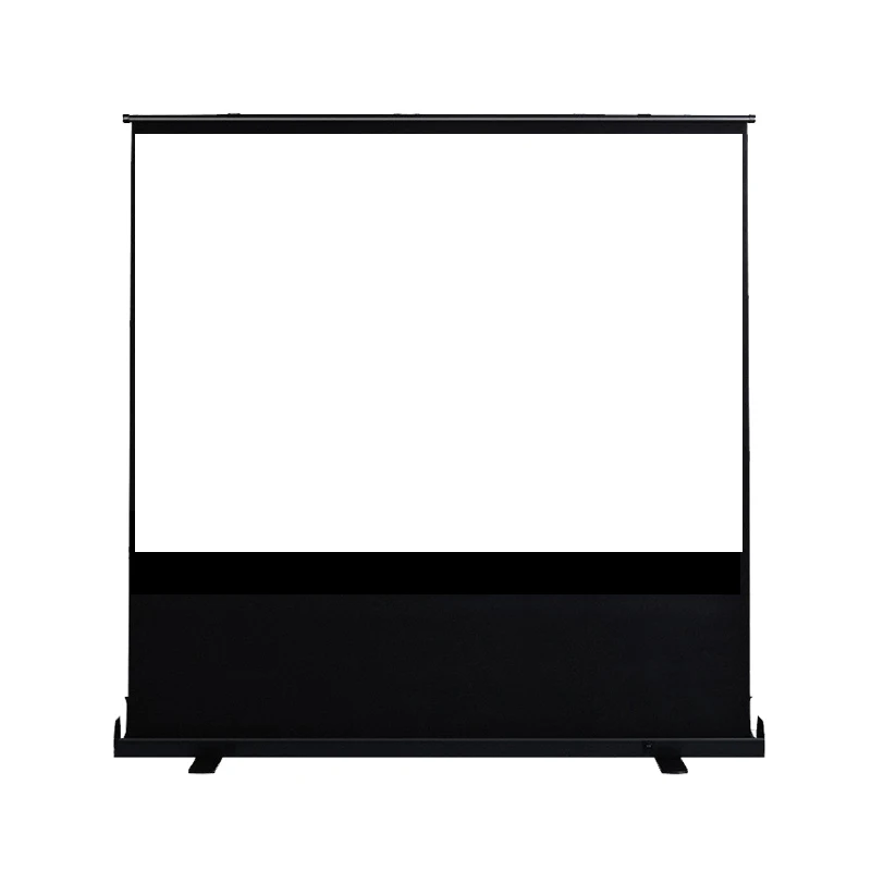 

Wholesale High Quality Floor Stand Projection Screen White  Pull Up Rasing Floor Screen