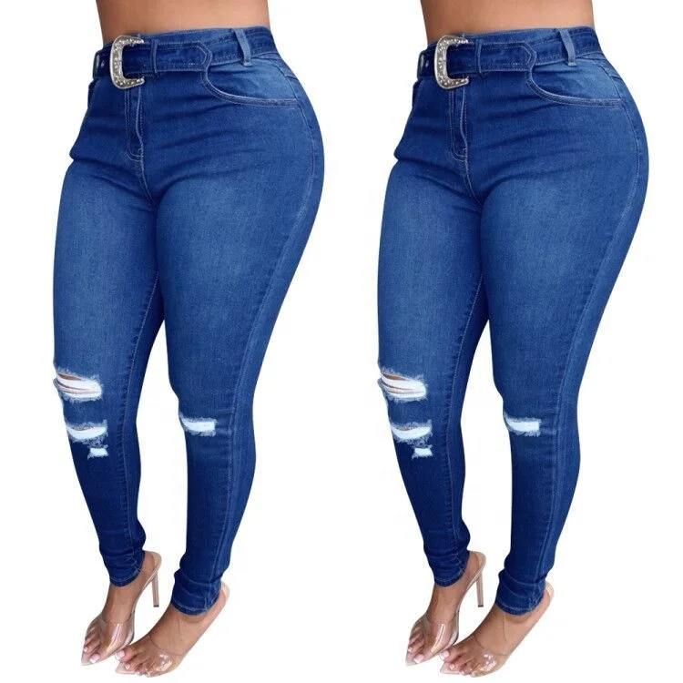 

B51524A Wholesale women jeans fashion new casual ripped pants