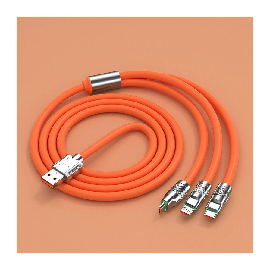 

2023 New 3in1 cables commonly used accessories Liquid Silicone fast charge USB type C micro cord Cable