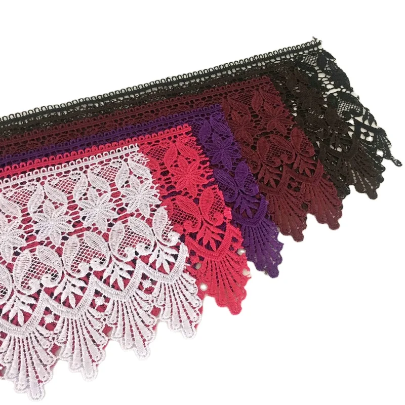 

2021 high quality 100% Polyester decoration colorful embroidery trim lace for dress