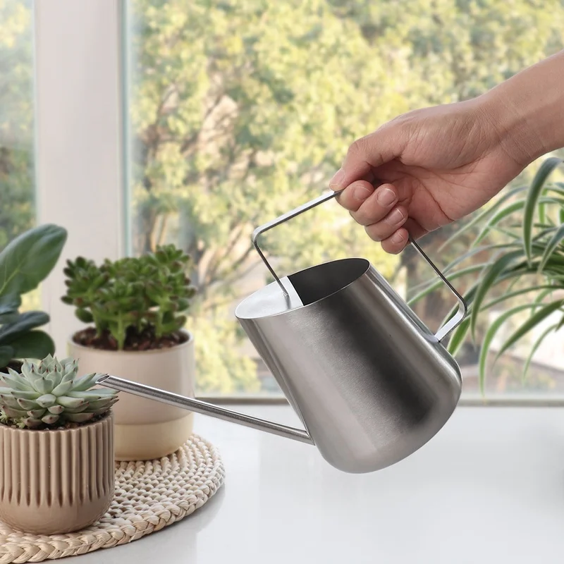 

Garden Tool Modren Stainless Steel Satin Metal Classic Watering Can